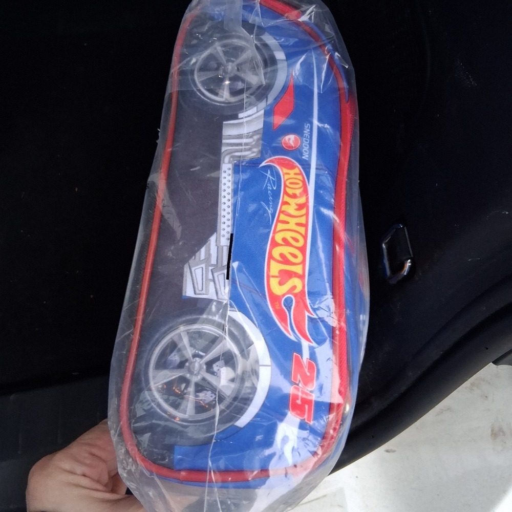 Hot Wheels Car 9.5" Kids School Insulated Lunch Bag #25 Sneddon Blue / Red - Picture 4 of 5